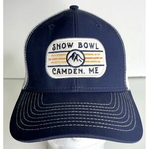 Ouray Camden Snow Bowl Blue White Hat Snapback Cap Trucker Maine Skiing OSFM